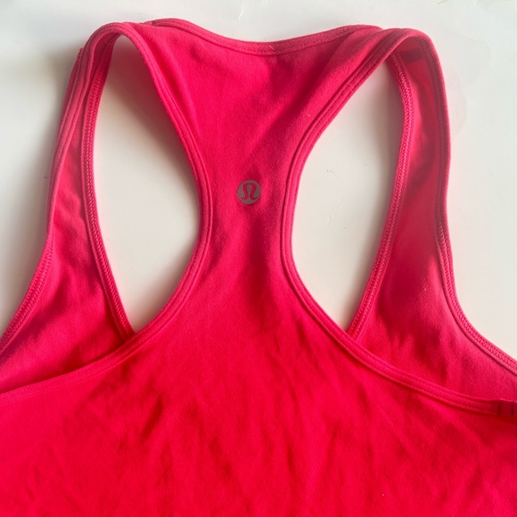 10 Lululemon Cool Racerback tank top BOOM JUICE workout shirt hot pink stretch - Picture 9 of 10